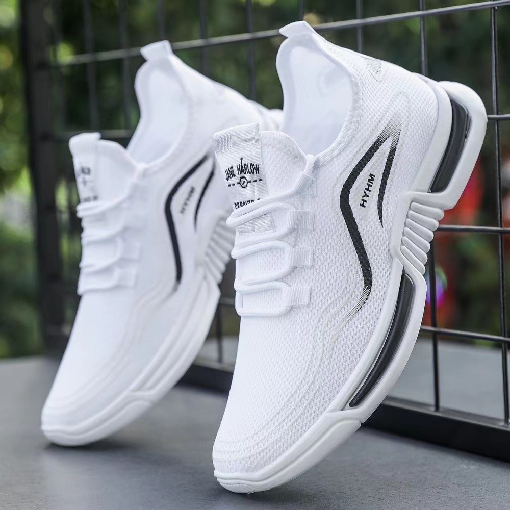 Men'S Shoes Green And White - Sommer Herren Freizeitschuhe Atmungsaktive Rutschfeste Laufschuhe