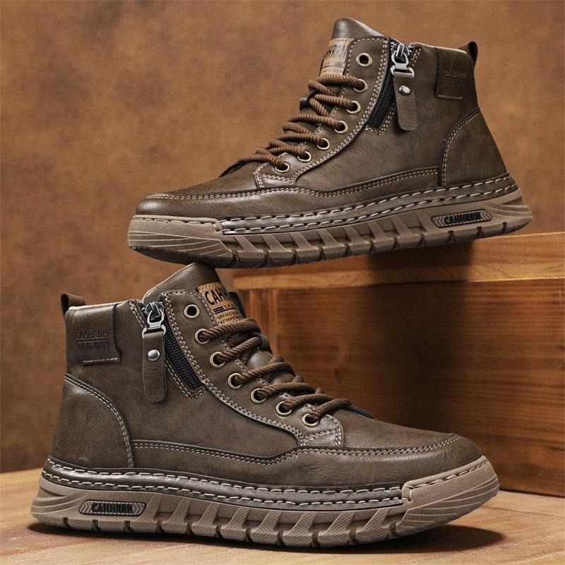 Men'S Shoes Dq - Herren Leder High-Top Stiefeletten Frühling Winter