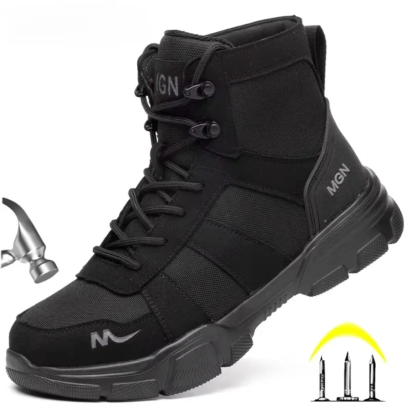 Men'S Shoes Dq - Arbeitsstiefel Unzerstörbare Herren-Sicherheitsschuhe Stahlkappenschuhe Anti-Smashing-Arbeitsstiefel Schutzschuhe