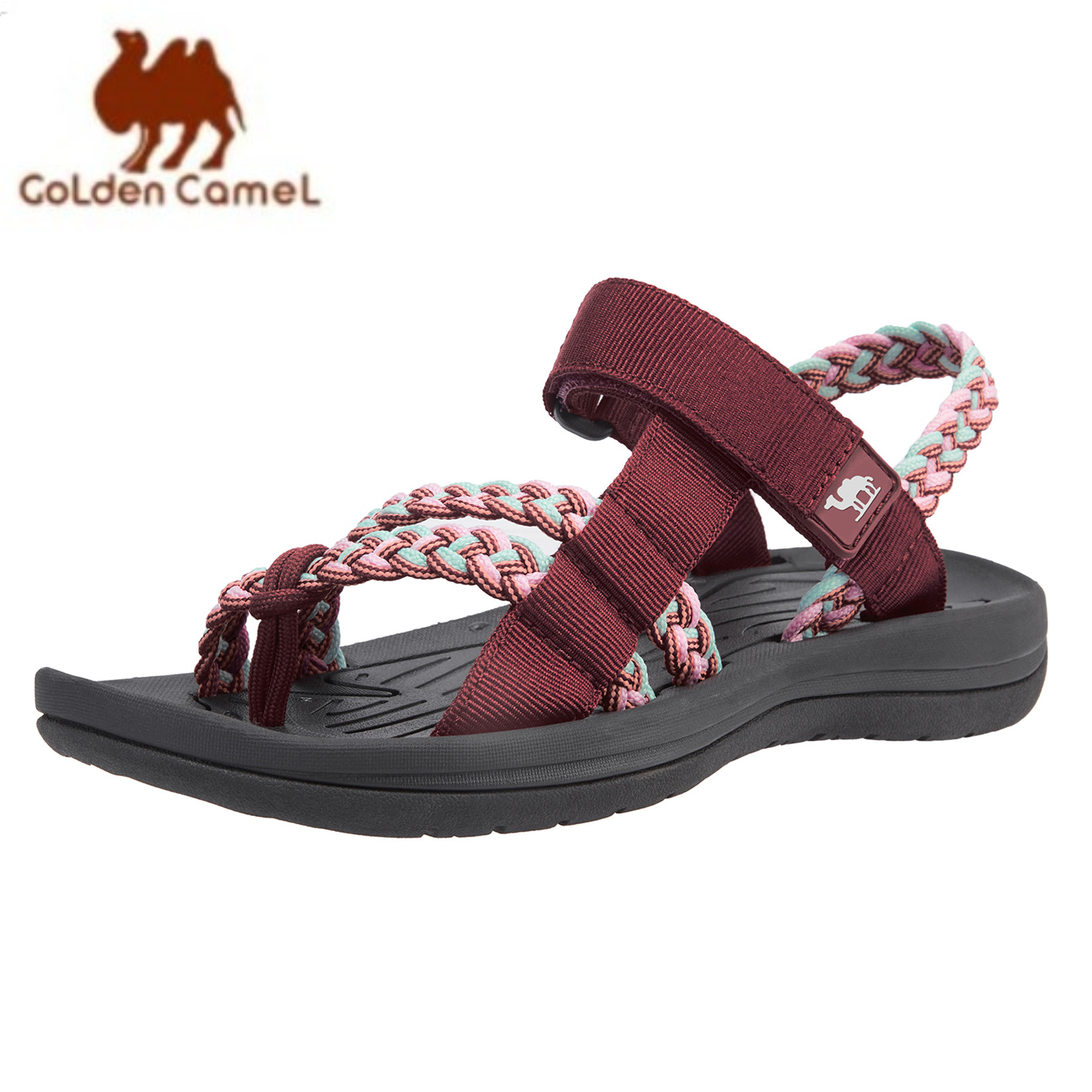 Sandal Sport Outdoor - Goldene Kamel-Wanders andalen für Frauen Bequeme