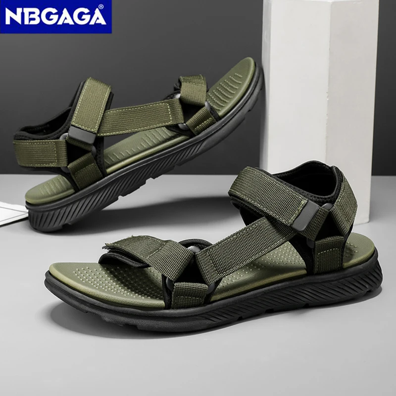 Sandal Sport Outdoor - Herren-Sommersandalen mit verstellbarem Riemen, modische Sport-Wandersandalen,
