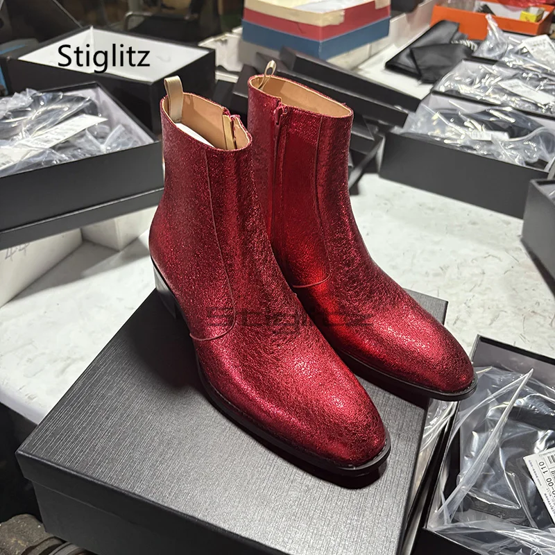 Rote Chelsea-Stiefel aus echte – Men Shoes Size 11 Bewertung und Preis