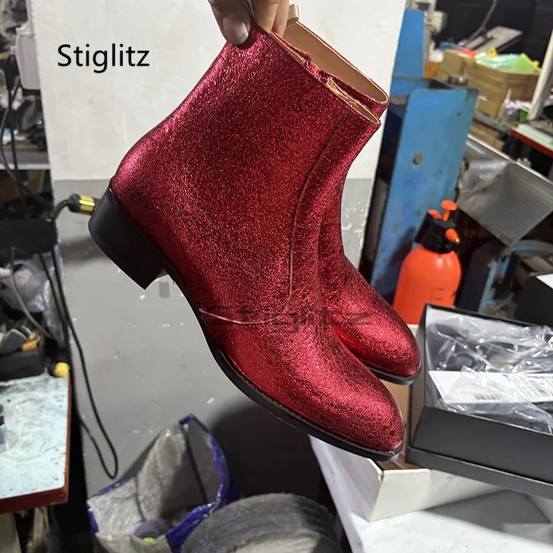Rote Chelsea-Stiefel aus echte – Men Shoes Size 11 Bewertung und Preis
