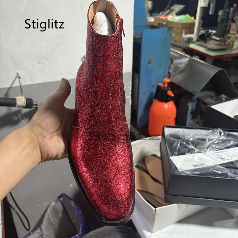Rote Chelsea-Stiefel aus echte – Men Shoes Size 11 Bewertung und Preis