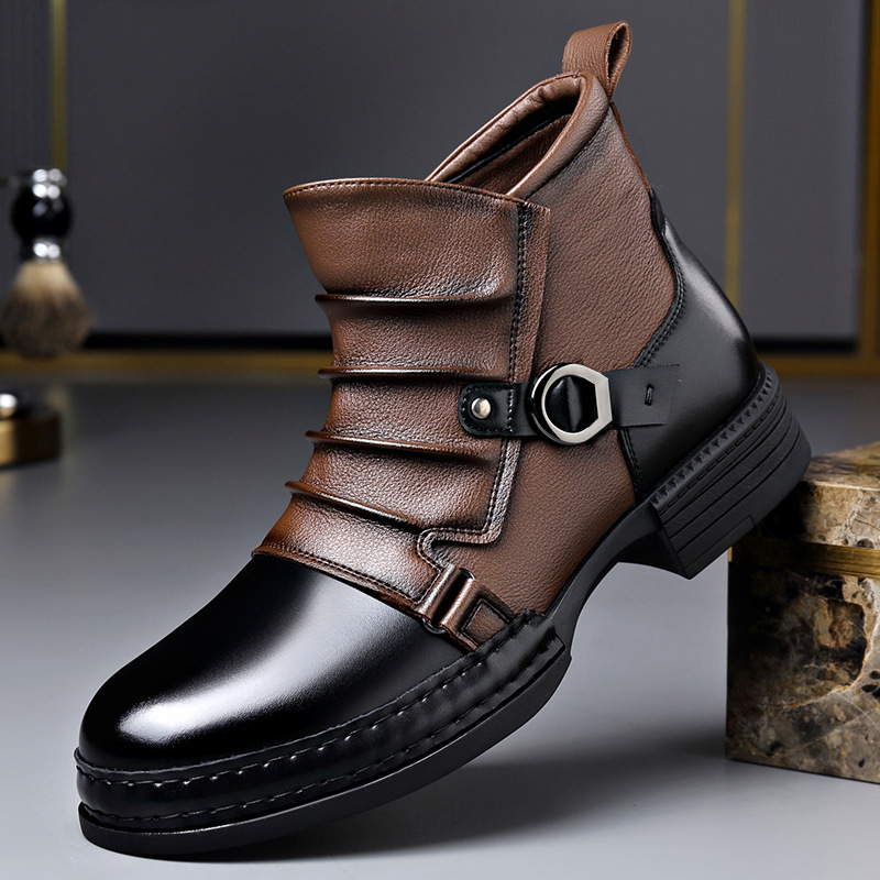 Herbst Winter Retro Stiefelett – Men'S Shoes Zipper Bewertung und Preis