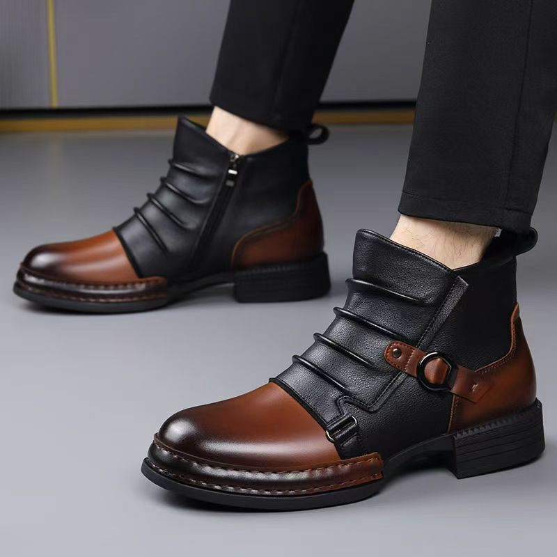 Herbst Winter Retro Stiefelett – Men'S Shoes Zipper Bewertung und Preis