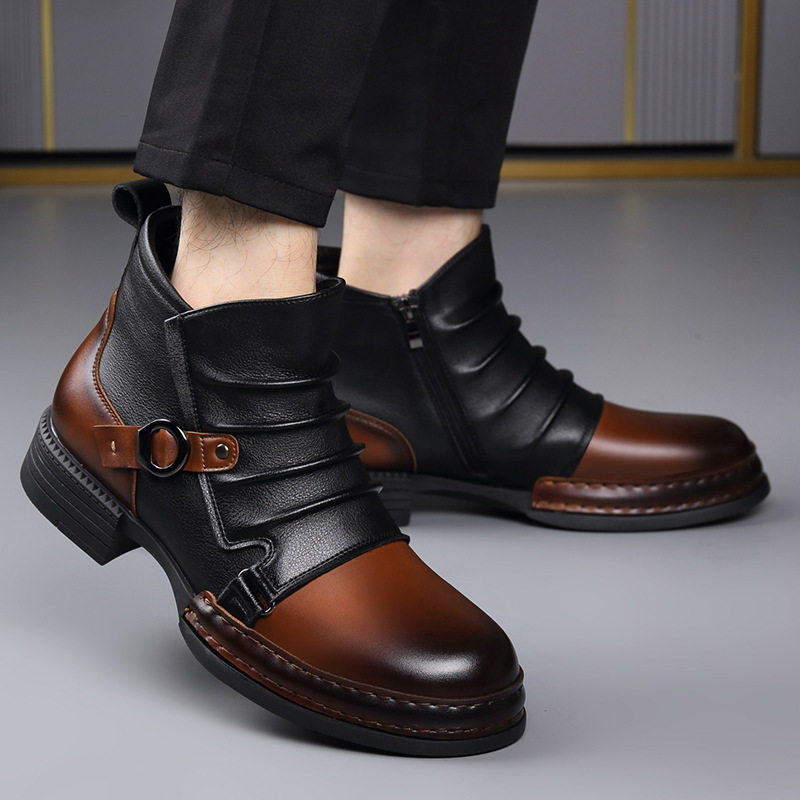 Herbst Winter Retro Stiefelett – Men'S Shoes Zipper Bewertung und Preis