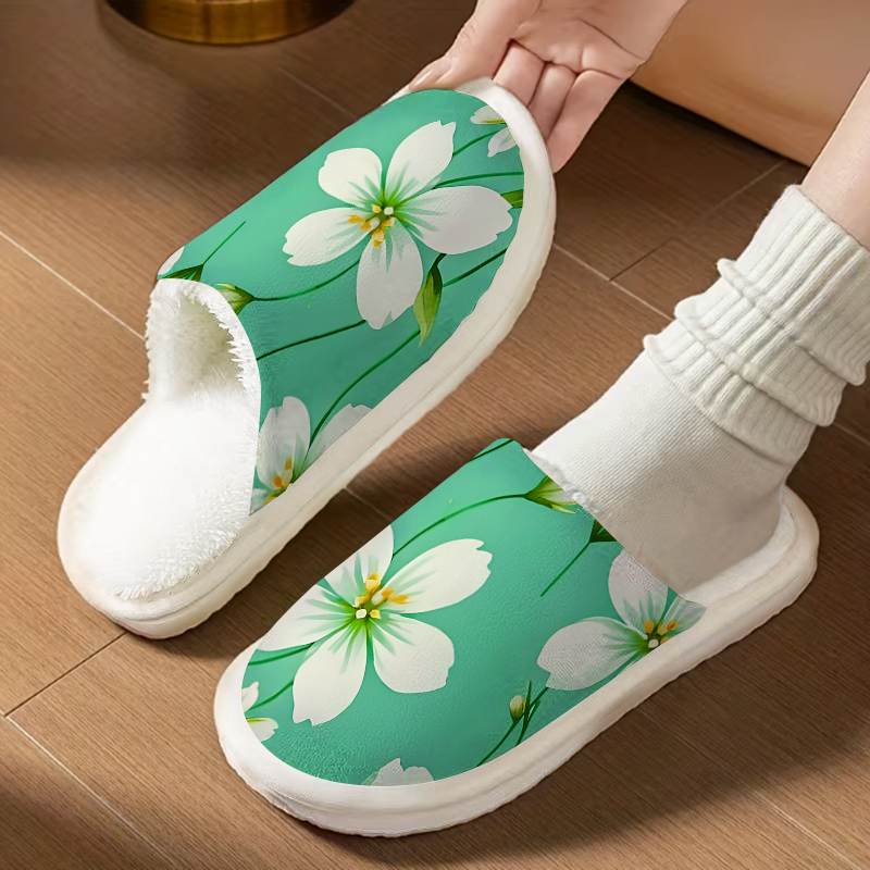 Weiße Grüne Blüten Luxus-Plüsc – Men'S Shoes Green And White Bewertung und Preis